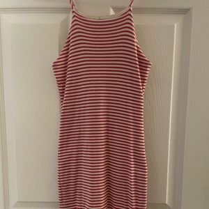 Dress. Pink & white(cream) stripes. Gently worn. Good condition- sz small